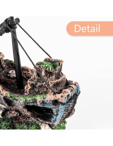 Decoración de Acuario JICAIGUANGBING Barco Hundido 12.7 cm