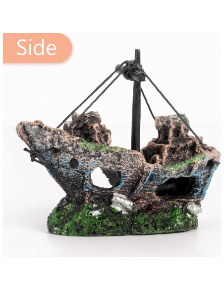 Decoración de Acuario JICAIGUANGBING Barco Hundido 12.7 cm
