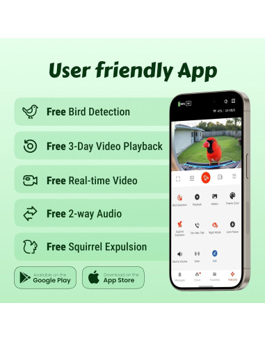 Comedero de Aves Inteligente ABRCT con Cámara Solar 2L