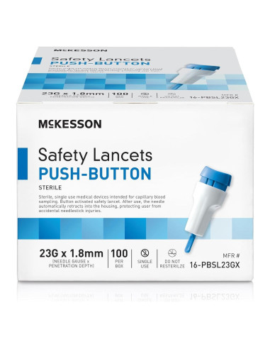 Lancetas McKesson 100 Unidades 23G para Diabetes