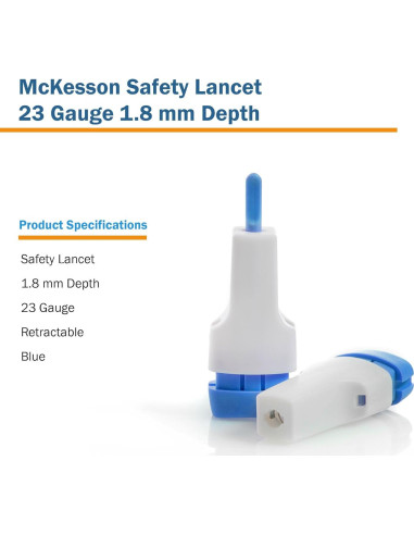 Lancetas McKesson 100 Unidades 23G para Diabetes