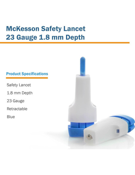 Lancetas McKesson 100 Unidades 23G para Diabetes