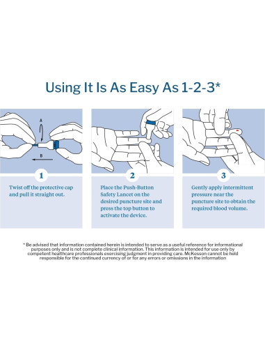 Lancetas McKesson 100 Unidades 23G para Diabetes
