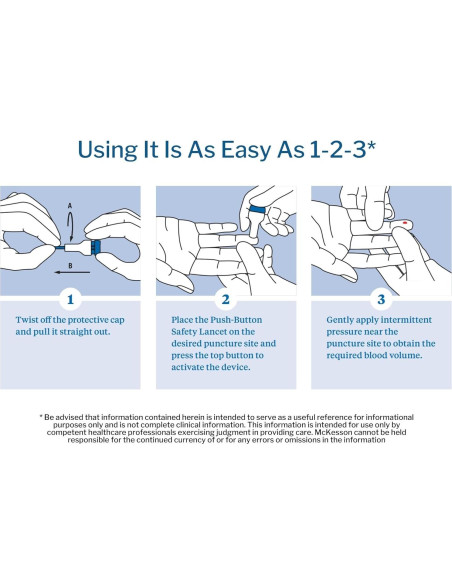 Lancetas McKesson 100 Unidades 23G para Diabetes