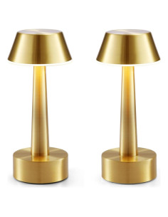 Lámpara de Mesa Inalámbrica Oro Recargable 2 Paquetes