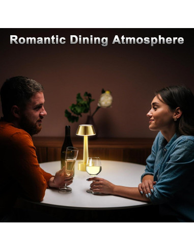 Lámpara de Mesa Inalámbrica Oro Recargable 2 Paquetes