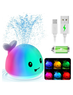 Juguete de baño Gigilli Ballena Rociador Iluminado 10cm