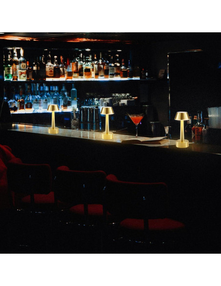 Lámpara de Mesa Inalámbrica Oro Recargable 2 Paquetes