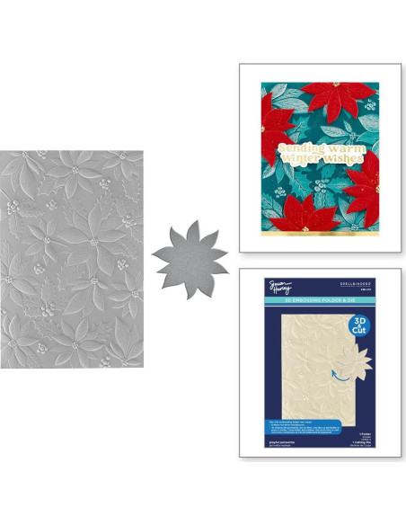 Carpeta de Embossing 3D Poinsettia Juguetona Simon Hurley 14x22 cm
