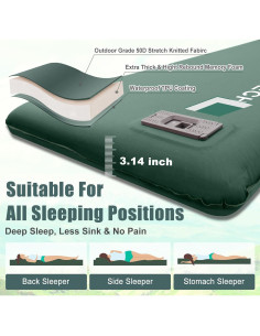 Colchoneta Autoinflable NYECHTO DK-GN Verde 7.9 cm Camping 2