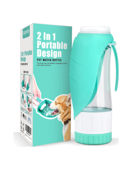 Botella de Agua para Perros Uppetly 354ml 2 en 1 Plegable