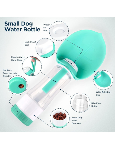 Botella de Agua para Perros Uppetly 354ml 2 en 1 Plegable