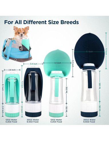 Botella de Agua para Perros Uppetly 354ml 2 en 1 Plegable
