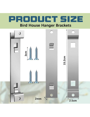 Soporte para Casa de Aves Blulu - Acero Galvanizado - 2 Juegos