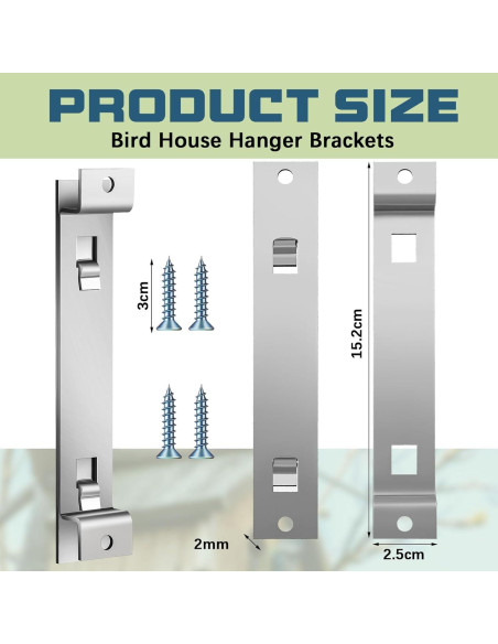 Soporte para Casa de Aves Blulu - Acero Galvanizado - 2 Juegos