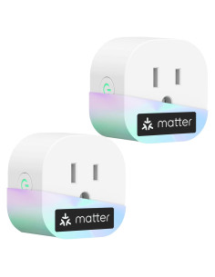 Enchufe Inteligente Meross Matter - Paquete de 2, Control por App y Voz