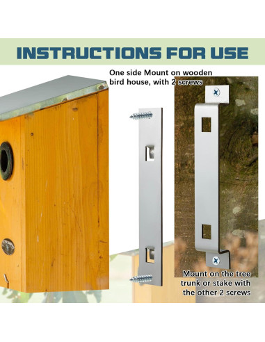 Soporte para Casa de Aves Blulu - Acero Galvanizado - 2 Juegos