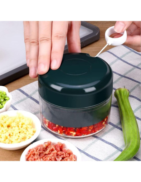 Picador de Ajo Manual AKOAK 170 ml, Acero Inoxidable