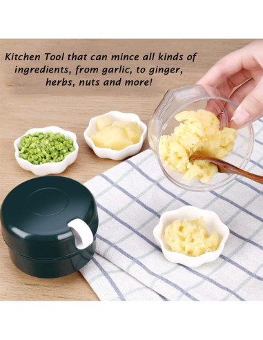 Picador de Ajo Manual AKOAK 170 ml, Acero Inoxidable