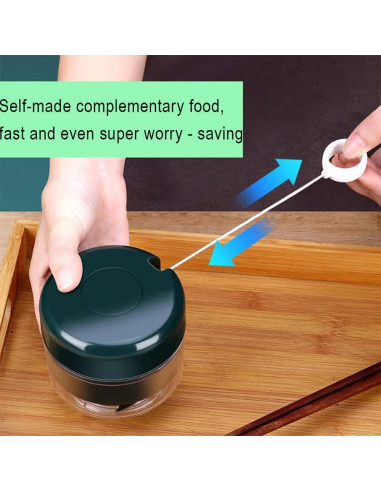 Picador de Ajo Manual AKOAK 170 ml, Acero Inoxidable