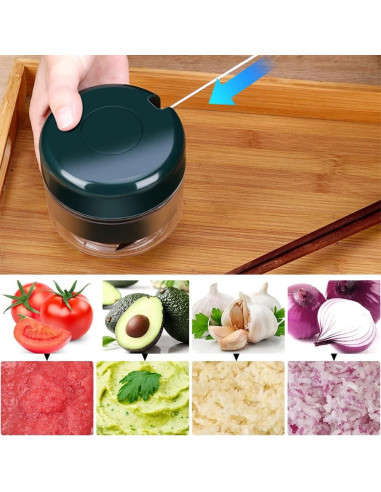 Picador de Ajo Manual AKOAK 170 ml, Acero Inoxidable