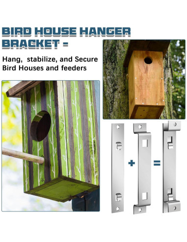 Soporte para Casa de Aves Blulu - Acero Galvanizado - 2 Juegos