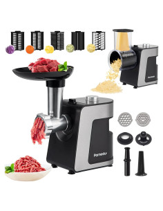Rallador de Queso y Picadora de Carne Eléctrico Parmedu 2 en 1