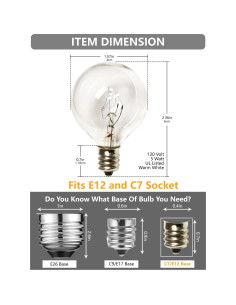 Bombillas Globo G40 Sunsgne 5W E12 C7 25 Unidades 2