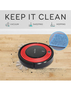 Aspiradora Robot SereneLife PUCRC95.8 - 1500pa, Programable, Rojo 2