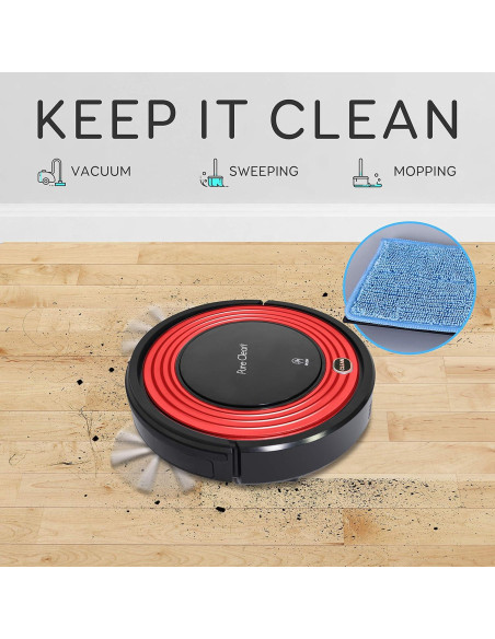 Aspiradora Robot SereneLife PUCRC95.8 - 1500pa, Programable, Rojo Aspiradora Robot SereneLife PUCRC95.8 - 1500pa, Programable, Rojo