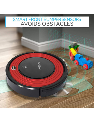 Aspiradora Robot SereneLife PUCRC95.8 - 1500pa, Programable, Rojo