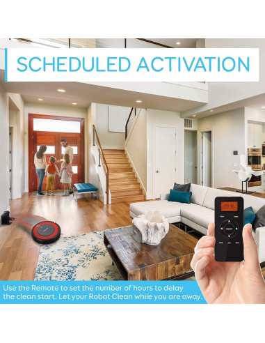 Aspiradora Robot SereneLife PUCRC95.8 - 1500pa, Programable, Rojo