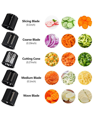 Rallador y Cortador LETOMS para Batidora KitchenAid - 5 Cuchillas