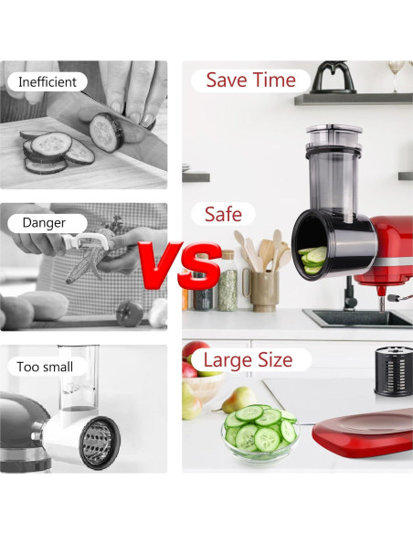 Rallador y Cortador LETOMS para Batidora KitchenAid - 5 Cuchillas