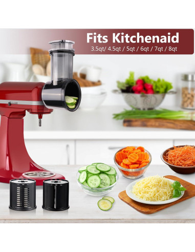 Rallador y Cortador LETOMS para Batidora KitchenAid - 5 Cuchillas