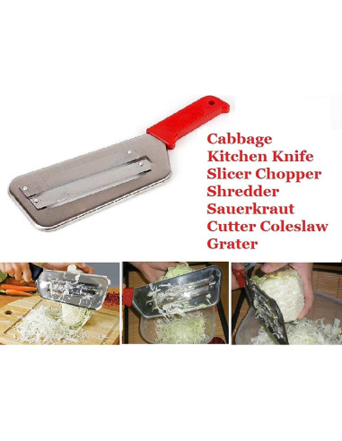 Cuchillo Cortador de Repollo YukaBa Acero Inoxidable Rojo-A
