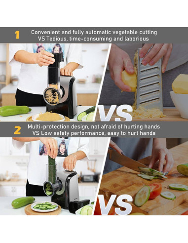 Rallador Eléctrico 5 en 1 Nictemaw 150W Acero Inoxidable