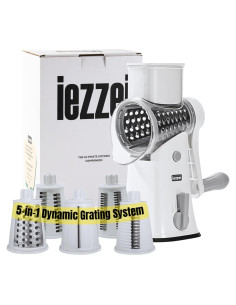 Rallador de Queso Rotatorio iezzei con 5 Cuchillas Inoxidable