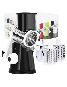 Rallador de Queso Rotatorio REDPANT con 3 Cuchillas y Base de Succión