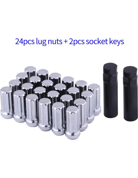 Juego de 24 Tuercas de Rueda M14x1.5 ChnewAuto con Llaves