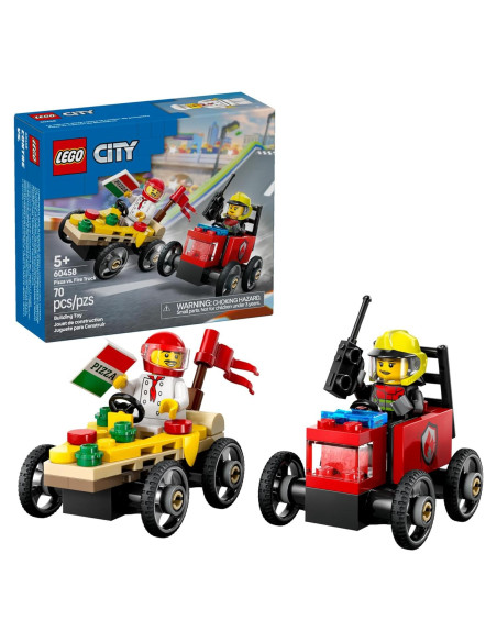 LEGO City Set Pizza vs Camión de Bomberos 60458 - 70 Piezas