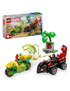 LEGO Marvel Spidey Persecución de Vehículos Spin y Electro - Juguete de Construcción 124 Piezas