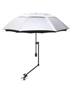 Paraguas de Playa XLINGZA UPF 50+ Plata Titanio XL