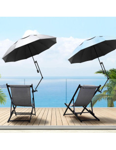 Paraguas de Playa XLINGZA UPF 50+ Plata Titanio XL 2