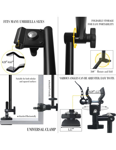 Paraguas de Playa XLINGZA UPF 50+ Plata Titanio XL