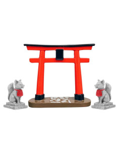 Mini Jardín Japonés POPETPOP - Puerta Torii y Zorro Sagrado