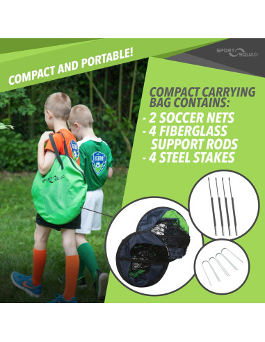 Conjunto de Red de Fútbol Sport Squad - 2 Porterías Plegables