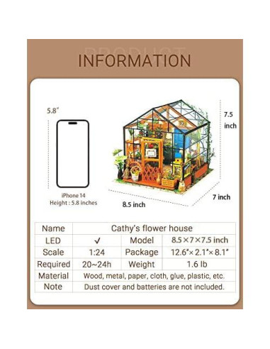 Rolife Casa de Muñecas Miniatura DIY con LED y Muebles