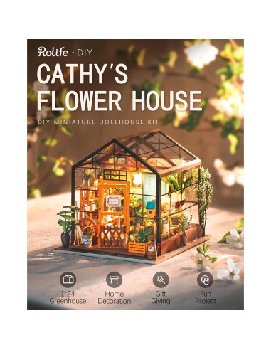Rolife Casa de Muñecas Miniatura DIY con LED y Muebles