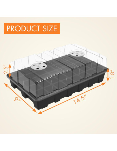 Kit de Bandejas para Iniciar Semillas Gardzen 5 Piezas 40 Celdas